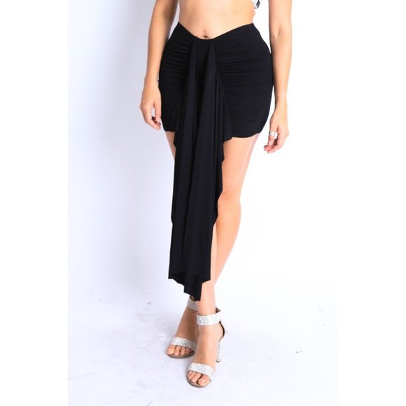 Boutique Dresses & Skirts - Womens Sexy High Waist draped drop Ruched Short Mini Skirt Small Medium Large